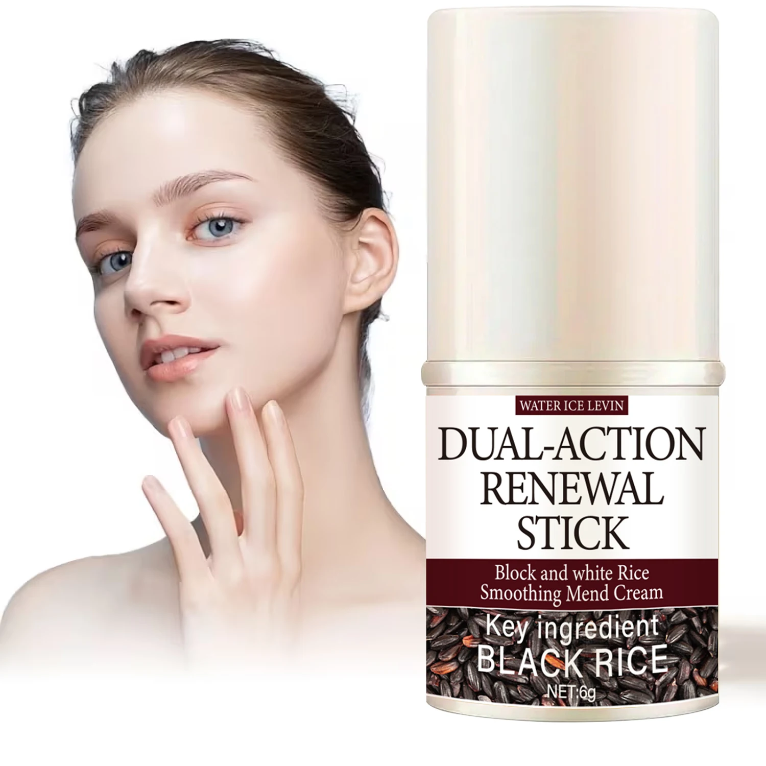 Dual-Action Renewal Stick (Black Rice): Bee Venom-Infused, Smoothing/Mending, Hydrates Skin Daily for Softness & Confidence