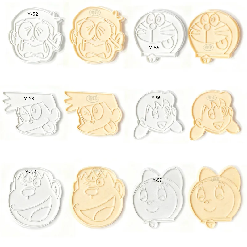 Cute Cartoon Doraemons 3D Press Cookie Cutter Mold Set DIY Baking Tool Kitchen Pastry Biscuit Making Mould for Baking Lovers
