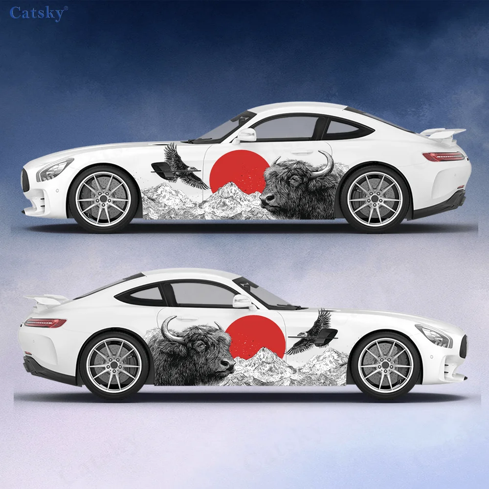 

Наклейки с изображением лося для автомобилей и грузовиков, с изображением горной местности, прочные, устойчивые к выцветанию, легко наклеиваются и снимаются - Улучшите внешний вид вашего автомобиля.