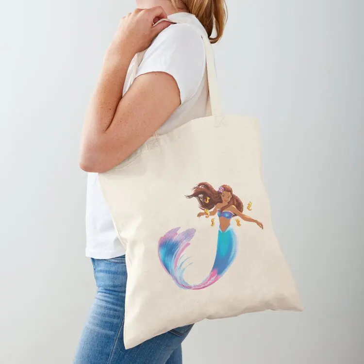 caribbean mermaid with her seahorse friends Tote Bag