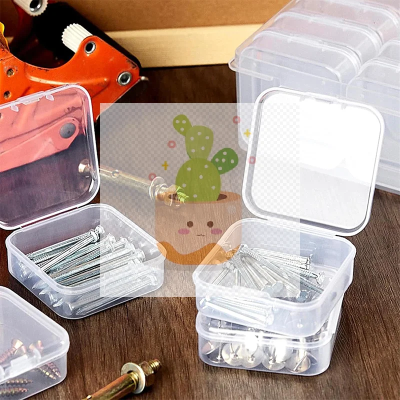 صندوق تخزين PP حاوية بلاستيكية شفافة صغيرة صندوق تعبئة مستطيل مربع للعناصر الصغيرة لخرز المجوهرات #5