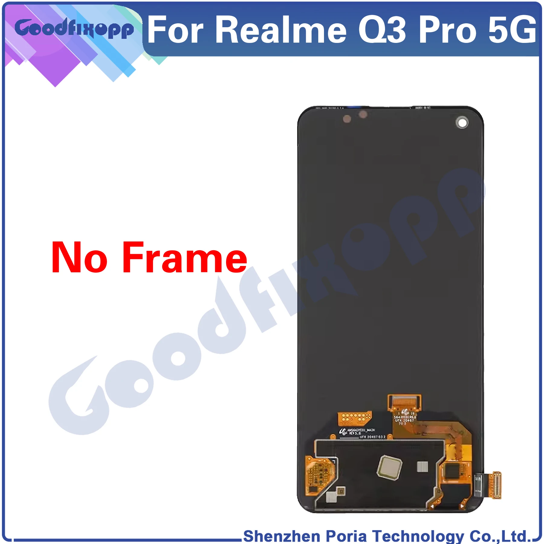 For OPPO Realme Q3 Pro 5G RMX2205 LCD Display Touch Screen Digitizer Assembly Repair Parts Replacement