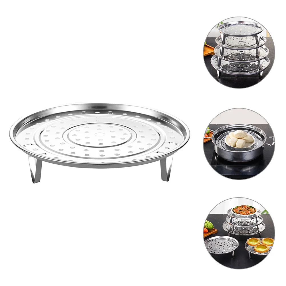 Stainless Steel Steamer Rack Food Plate Tamale Pot Baskets for Cooking Pots Insert Hair