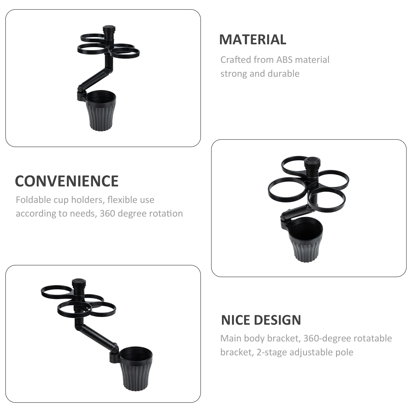 

Rotating Car Cup Holder Expander 360 Degree Multi Drink Holder For Coffee Beer Tea Abs Durable Vehicle Accessories Automotive