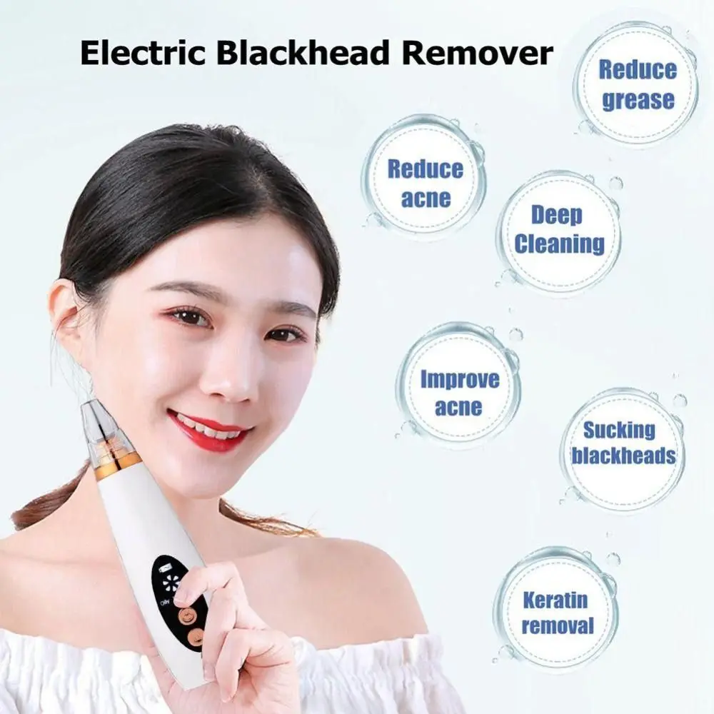 Electric Tool Blackhead Remover Water Cycle USB Rechargeable Pore Cleaner Vacuum Suction Black Point Removal Acne Cleaner