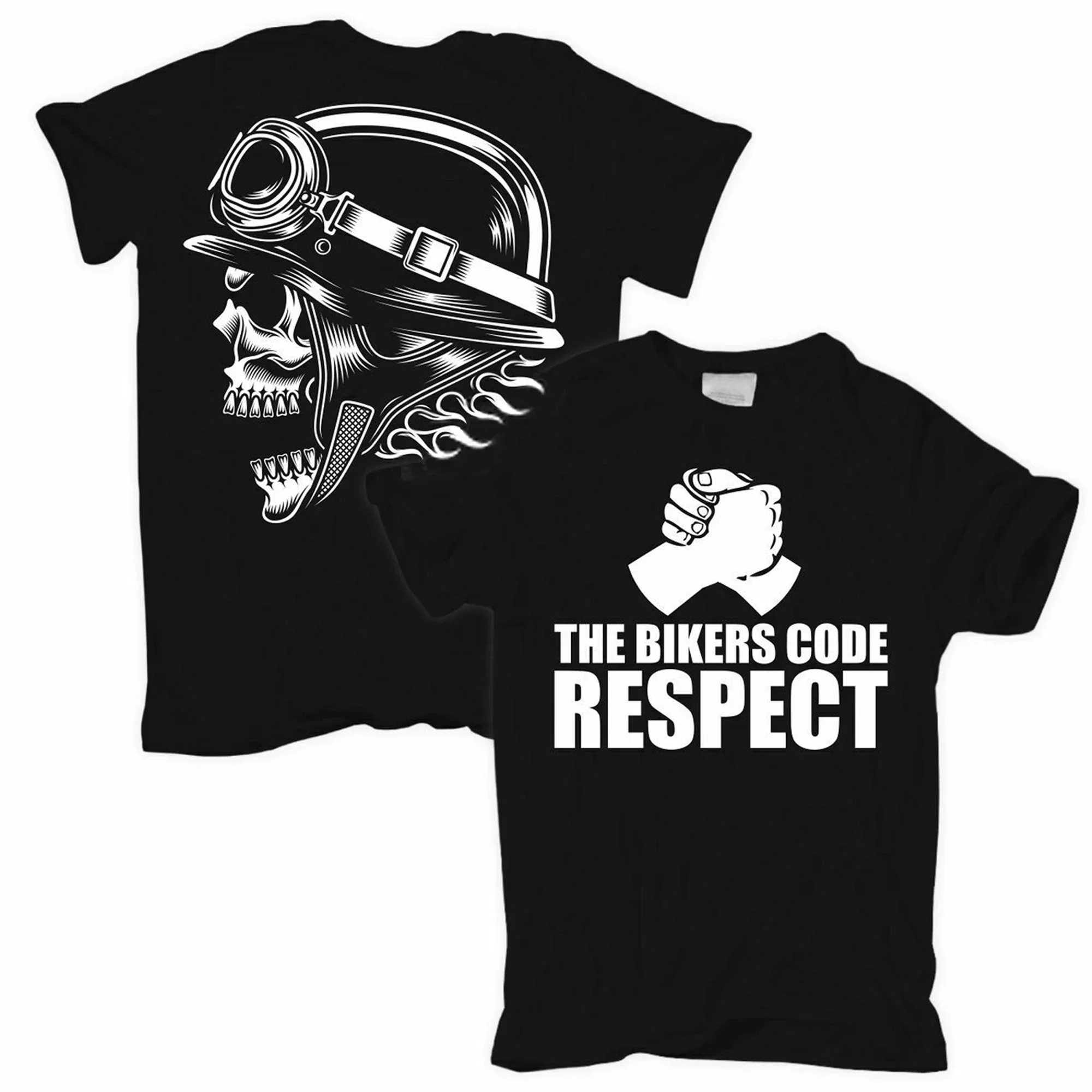 100% Cotton O-Neck Summer Short Sleeve Casual Mens T-shirt  The Bikers Code,Respect. Motorcycle Chopper Motorcyclist T-Shirt