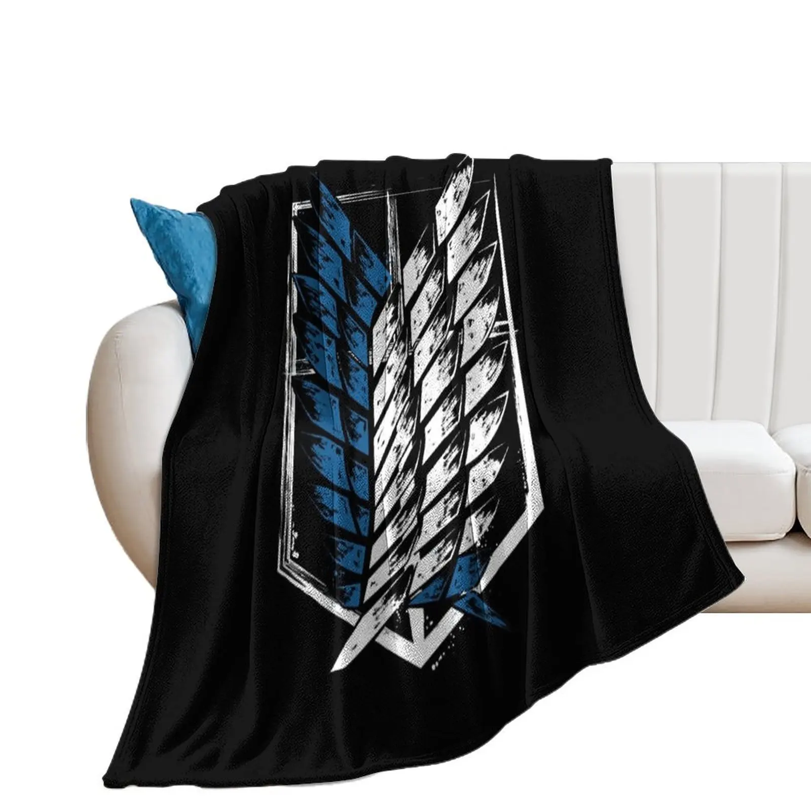 Scouting Legion (SNK) Throw Blanket Thins Plaid on the sofa Blankets