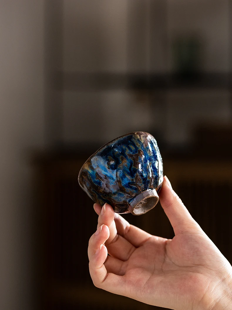 

Чайная чашка ручной работы из керамики, маленькая, креативная, в японском стиле, для одного человека, персональная чайная чаша, ручная работа, часть чайного набора