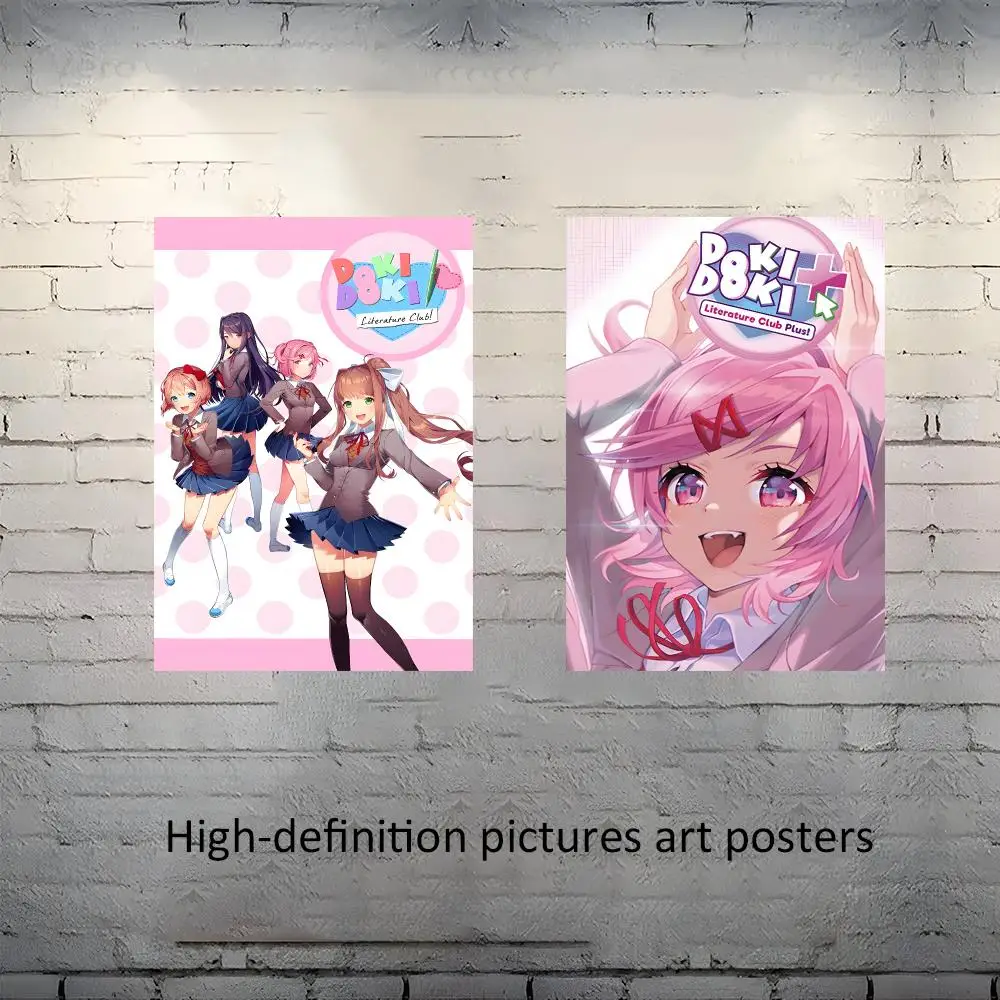 Doki Doki Literature Club Poster Frameless poster pp Matte adhesive paper for Living room hallway bedroom