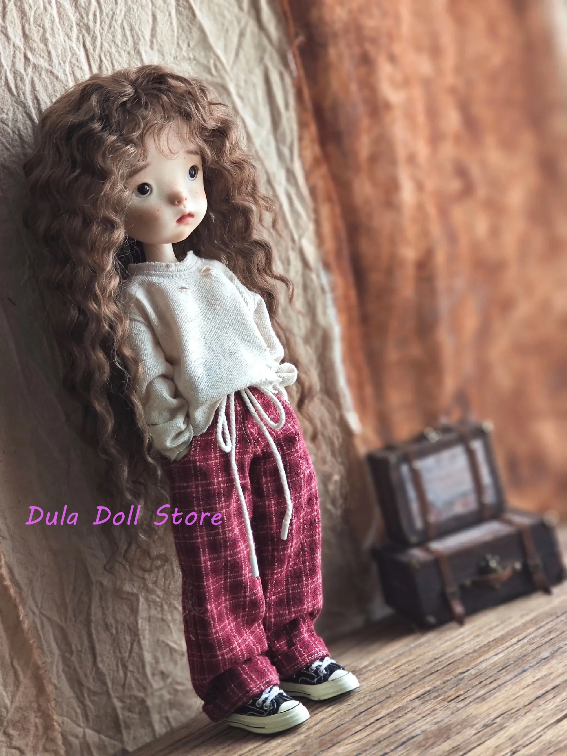 Dula Doll Clothes Striped Pants + Distressed T-Shirt Set for Blythe Landoudou Landazz OB24 OB22 Licca 1/6 Doll