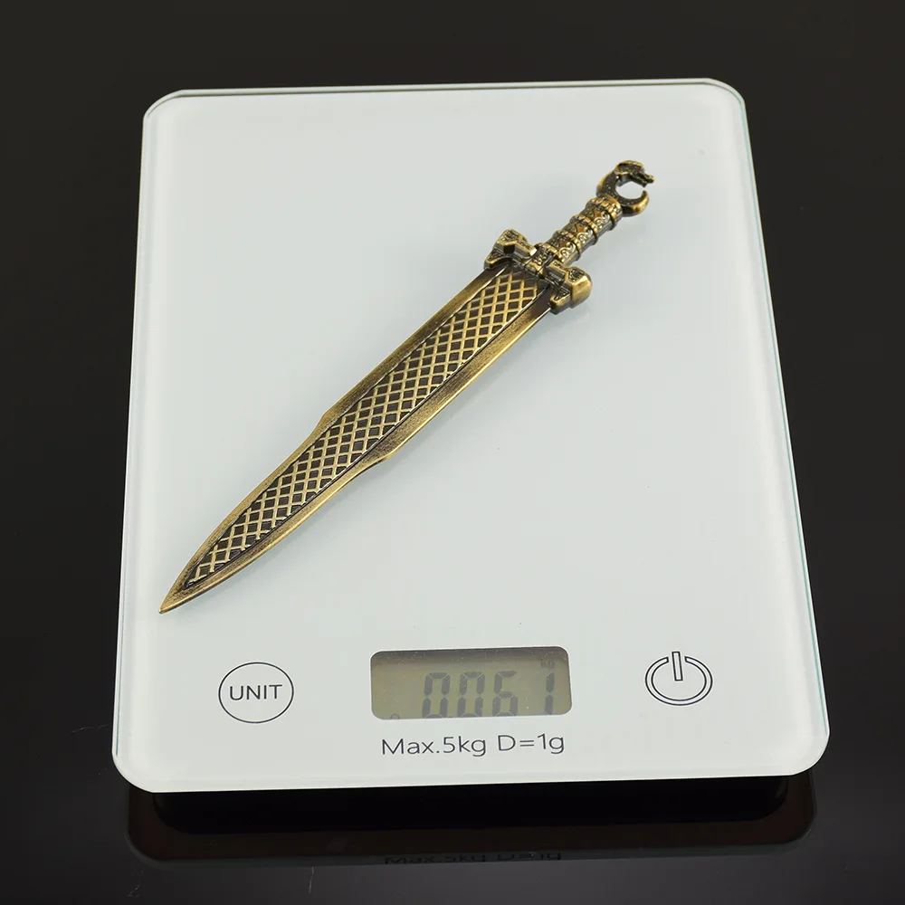 Espada de arma Legend Of Qin de 18cm, TV china, periférico de Anime, cuchillo samurái totalmente metálico, modelo Katana, artesanías de escritorio, juguetes para niños