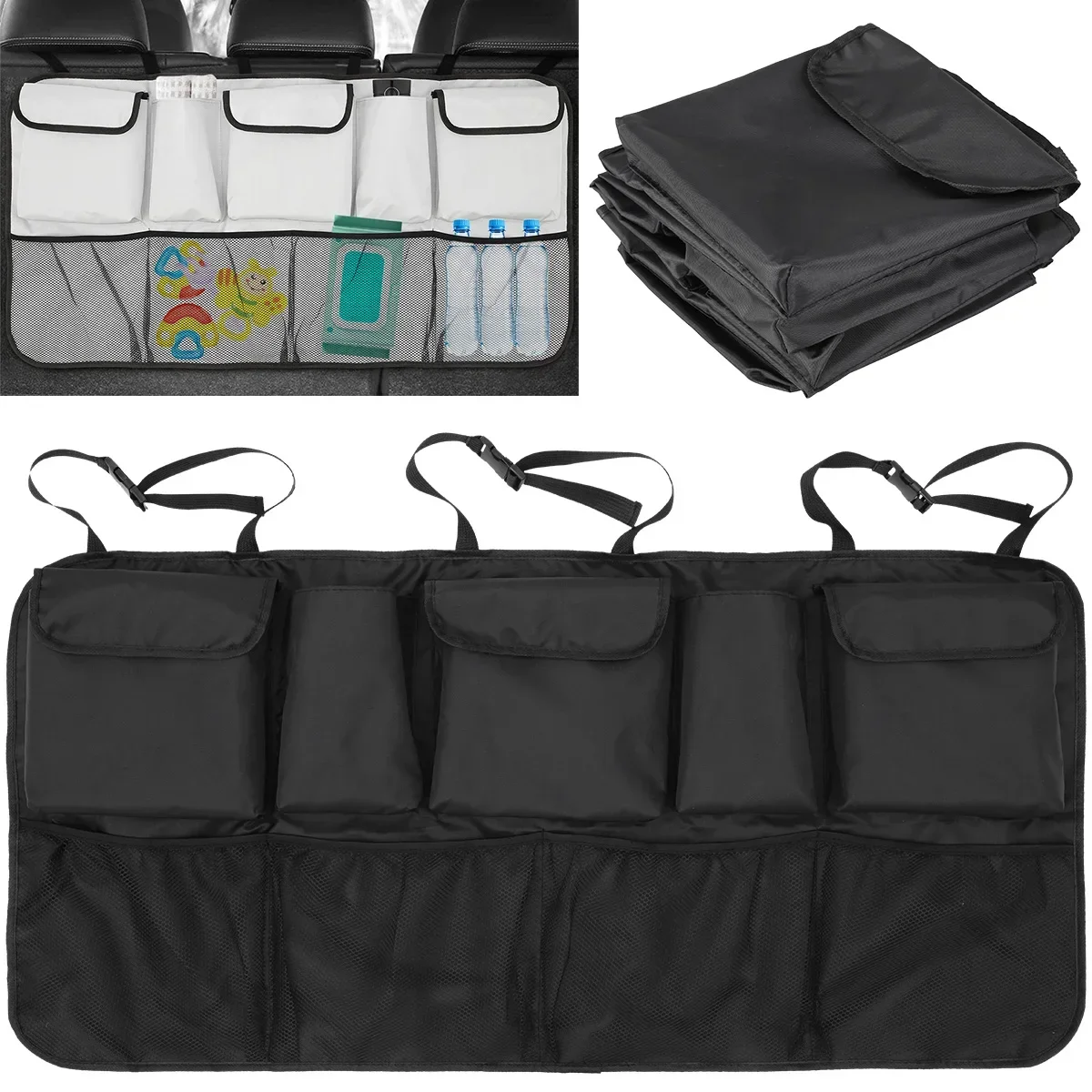 

New Car Trunk Organizer 9 Pockets Car Backseat Organizer Waterproof Car Seat Back Hanging Storage Bag 42.5x20.4 Inch Large