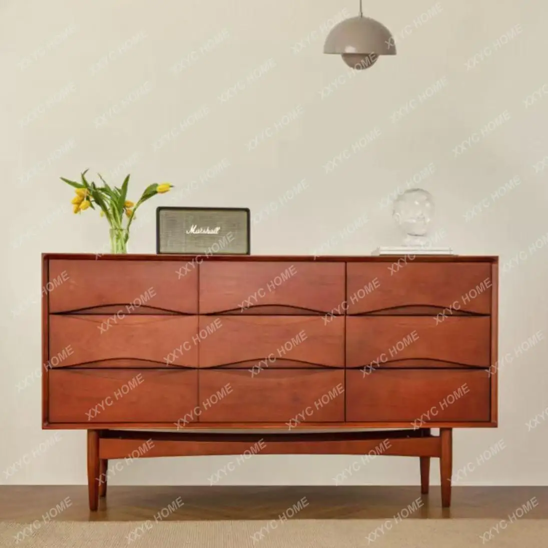 

medieval solid wood retro living room bedroom locker bedside drawer cabinet