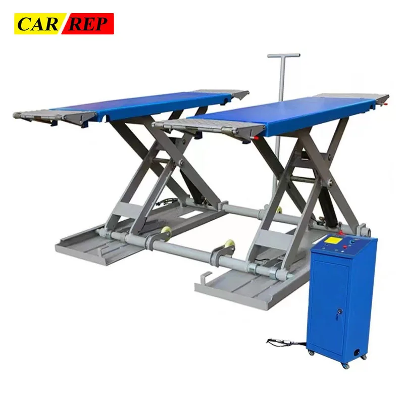 3T Mobile Hydraulic Scissor Car Lift Mid Rise Double Cylinder Hydraulic Lifter Middle Size Movable Car Lift