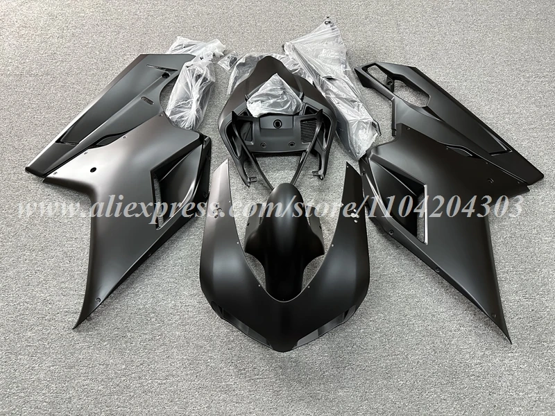 4 hadiah baru ABS Kit fairing penuh sepeda motor cocok untuk Ducati 848 evo 1098 1198 Set Bodywork kustom hitam Matte