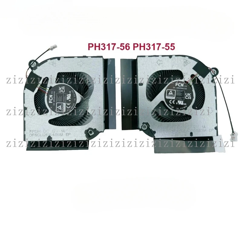 Ventilateurs de refroidissement CPU/GPU pour ordinateur portable Acer Predator Helios 300 PH317-55 PH317-56-70XJ, 0+DC12V, DC280010VF0