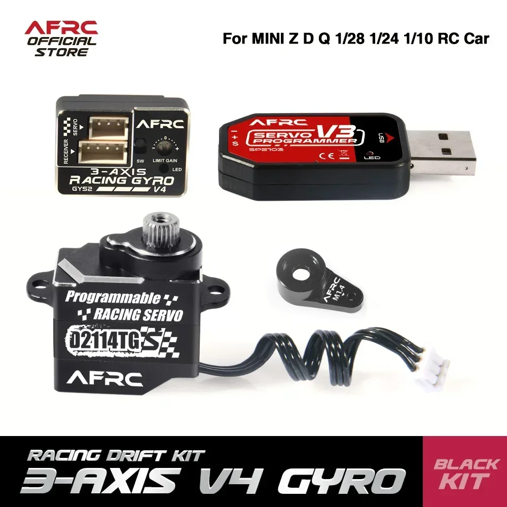 AFRC V4 Drift Kit 3AXIS Gyro Metal Servo for MINI Z 1/30 1/28 1/24