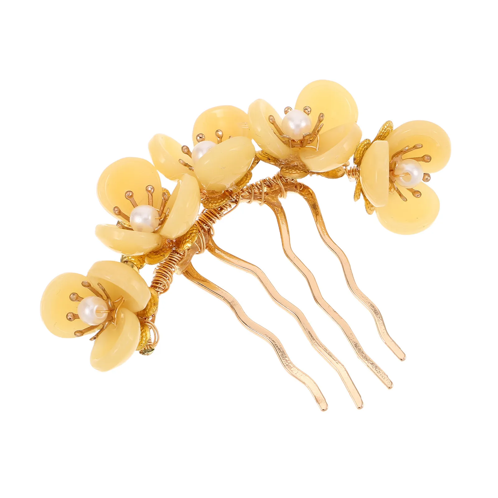 Jade Flower Hairpin for Women – Lightweight Elegant Floral Hair Clip for Party Wedding Ancient Style