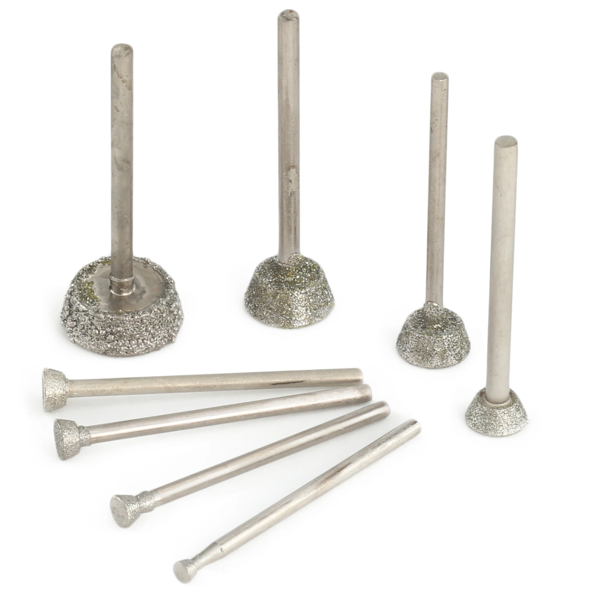 

10Pcs 3-10mm SHORT INVERTED CONICAL Diamond Grinding Burr Bits for Jewelry Glass Stone Carving Deburring Lapidary 2.35mm Shank