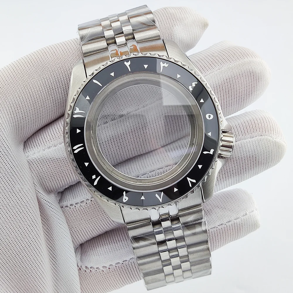 

SKX007 Watch Case Set Arabic Text Bezel Case NH35 Case Sapphire Glass Waterproof Case Fits 28.5mm Dial Case NH35 Watch Case