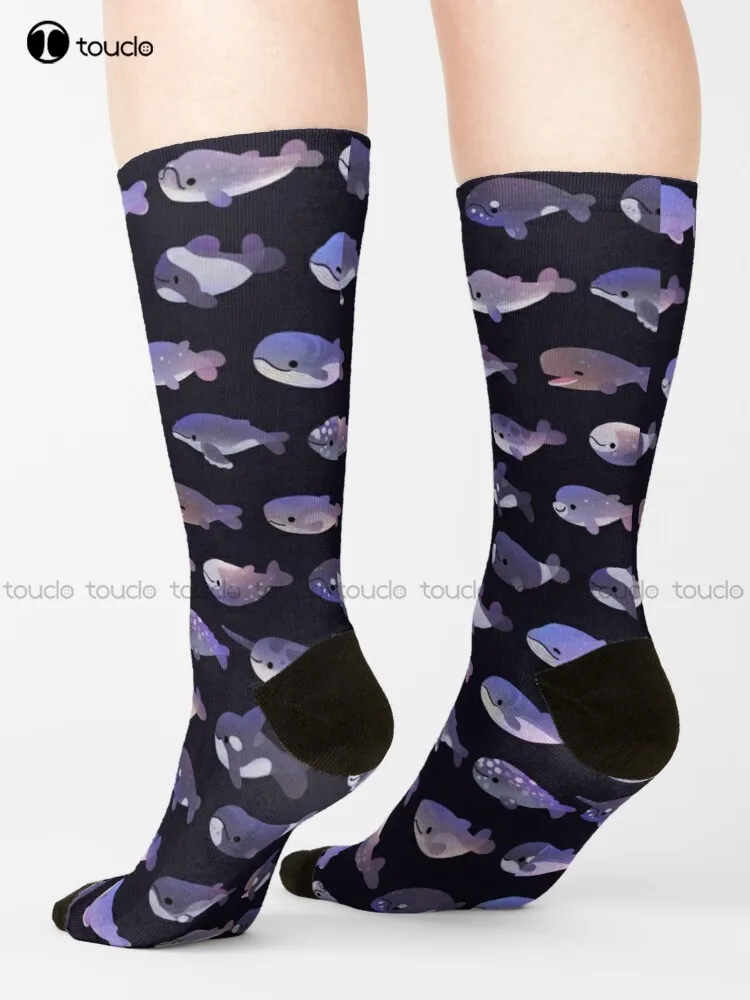 Whale Day Whale, Dolphin Socks Womens White Socks Unisex Adult Teen Youth Socks 360° Digital Print Harajuku Gd Hip Hop Gift Art