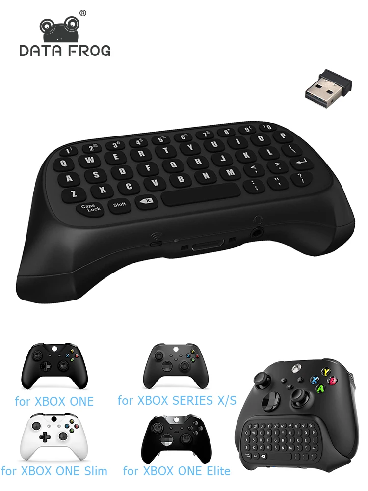 

DATA FROG Green Backlight Keyboard for Xbox Series S/X Wireless Chatpad Message KeyPad with Headset & Audio Jack For Xbox One S