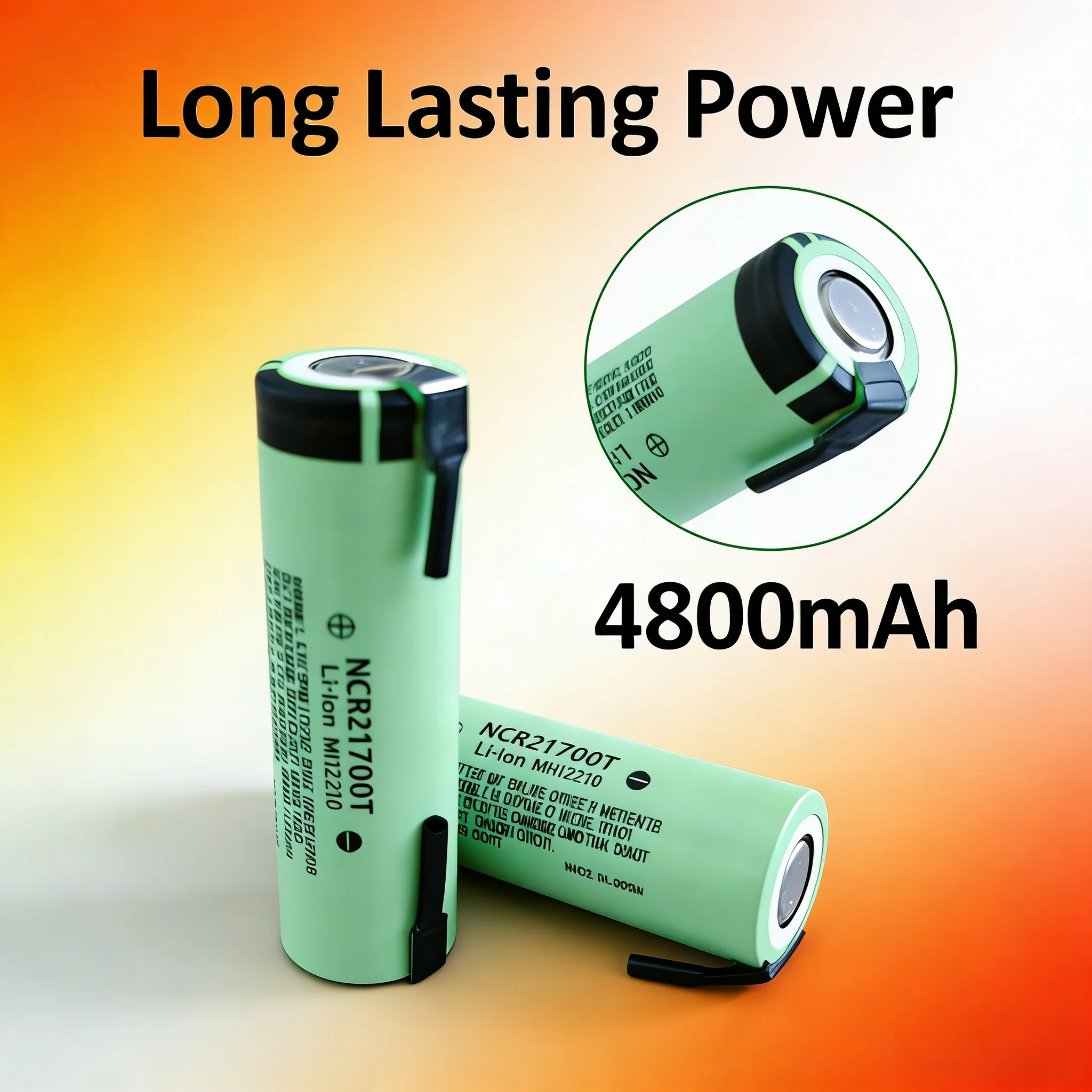 

100% Оригинальный NCR21700T K21700 Li-ion аккумулятор с защитной пленкой, перезаряжаемый, 4800 мАч, 3.7В, 40А, высокотоковый литиевый аккумулятор для фонарика