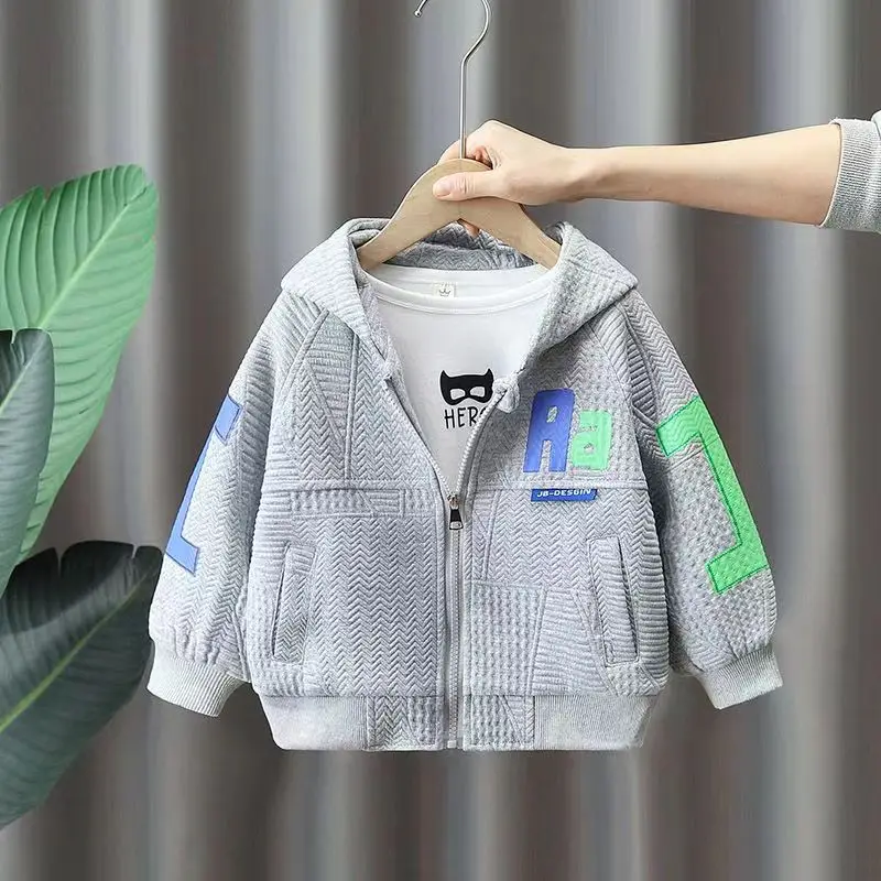 

Kids Boys' Spring Coat 2023 New Fashionable Children's Hooded Handsome and Fashionable Boys' Casual Jacke 2 3 5 7 Y