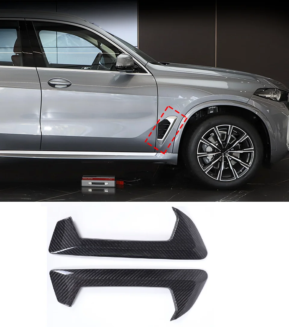 Dry Carbon Fiber Car Side Fender Air Wing Vent Trim Cover Fit For BMW X5 2023-2024