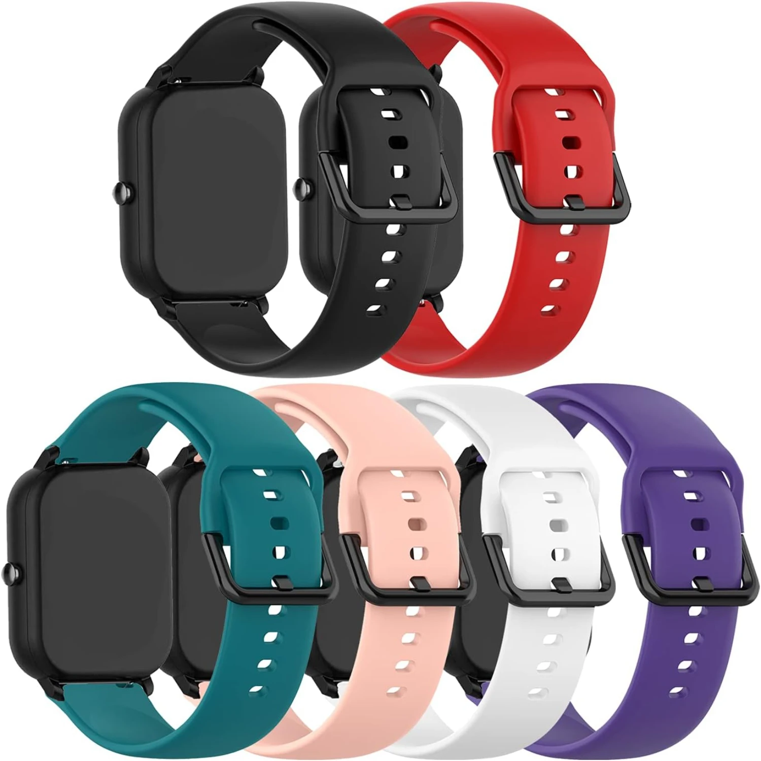 Breathable, high-quality and stylish silicone watch bands for men and women with enhanced comfort. Lightweight, durable 6-pack f