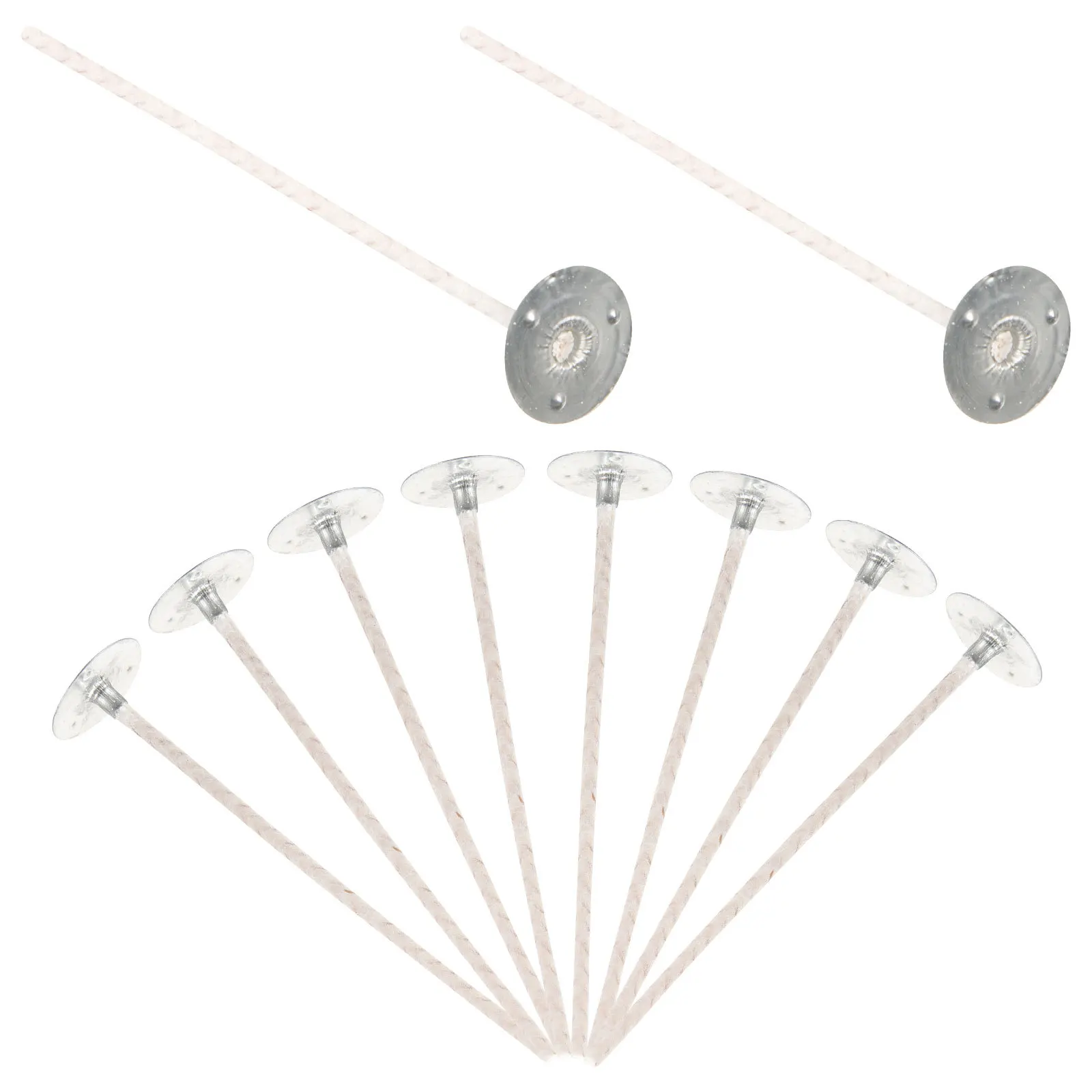 

10Pcs Cotton Making Wicks Metal Base DIY Wick Replacement Suitable for Scented Candles Paraffin Soy Wax