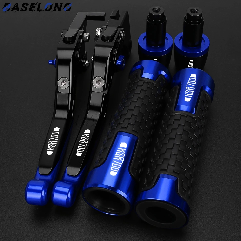 

For Yamaha XSR700 XSR 700 2015-2026 2025 2024 2023 2022 2021 Motorcycle Adjustable Clutch Brake Levers Handle Bar End Grips Caps