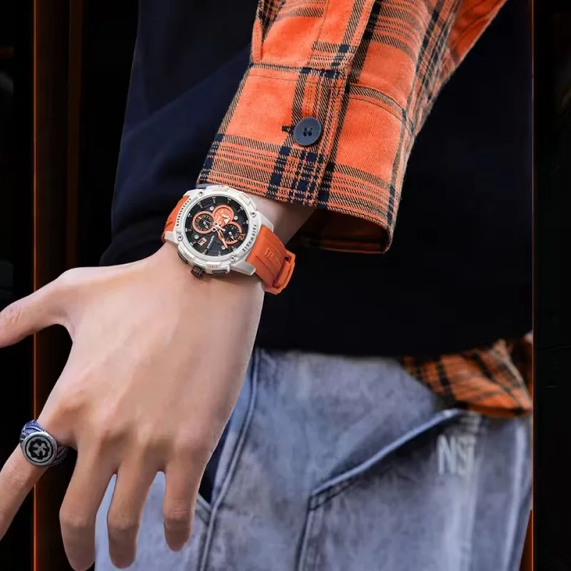 مارك Fairwhale 4360 موضة جديدة ساعة كوارتز رجالية مقاوم للماء كرونوغراف متعددة الوظائف ساعة رجالي عادية relógios masculino