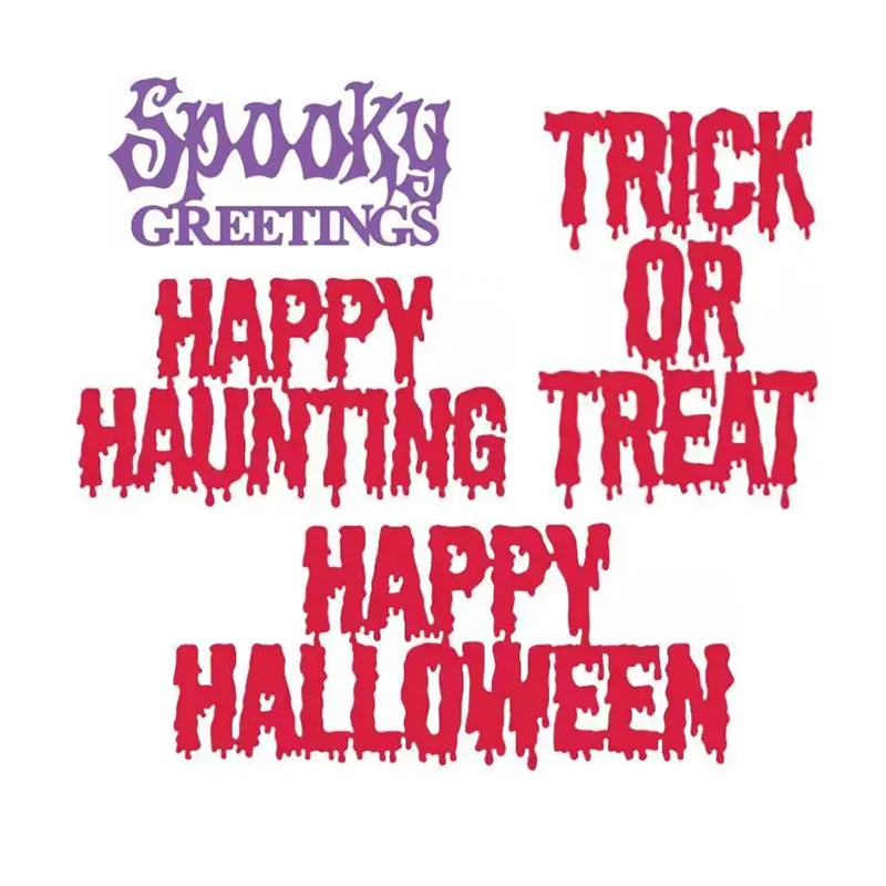 Halloween Metal Cutting Die is Suitable For DIY Scrapbook Photo Album 3D Greeting Card Making Decoration Words Happy Hunting2022