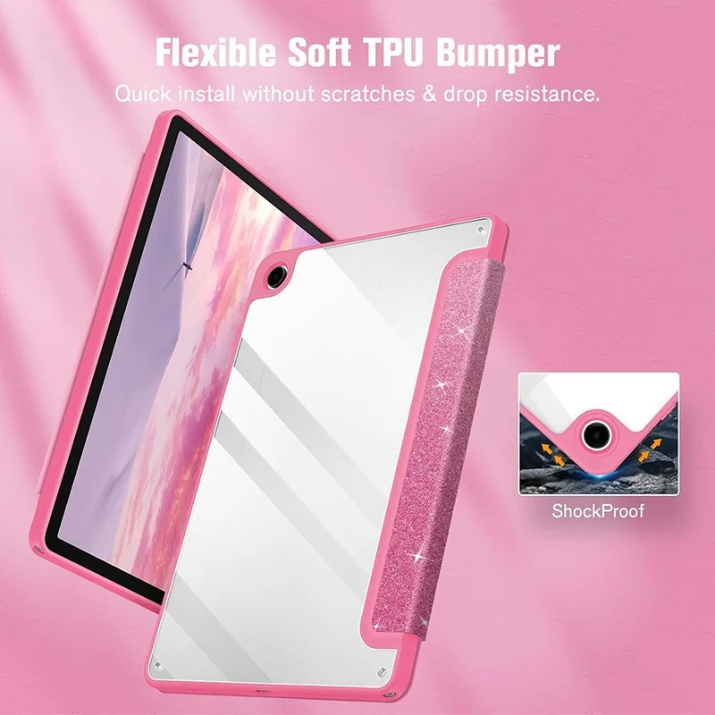 Für Galaxy Tab A9 A11+ 8,7 11 Zoll Hülle Dreifach Faltbarer Magnetischer Ständer Stoßfeste Abdeckung mit Stifthalter – Detail 4