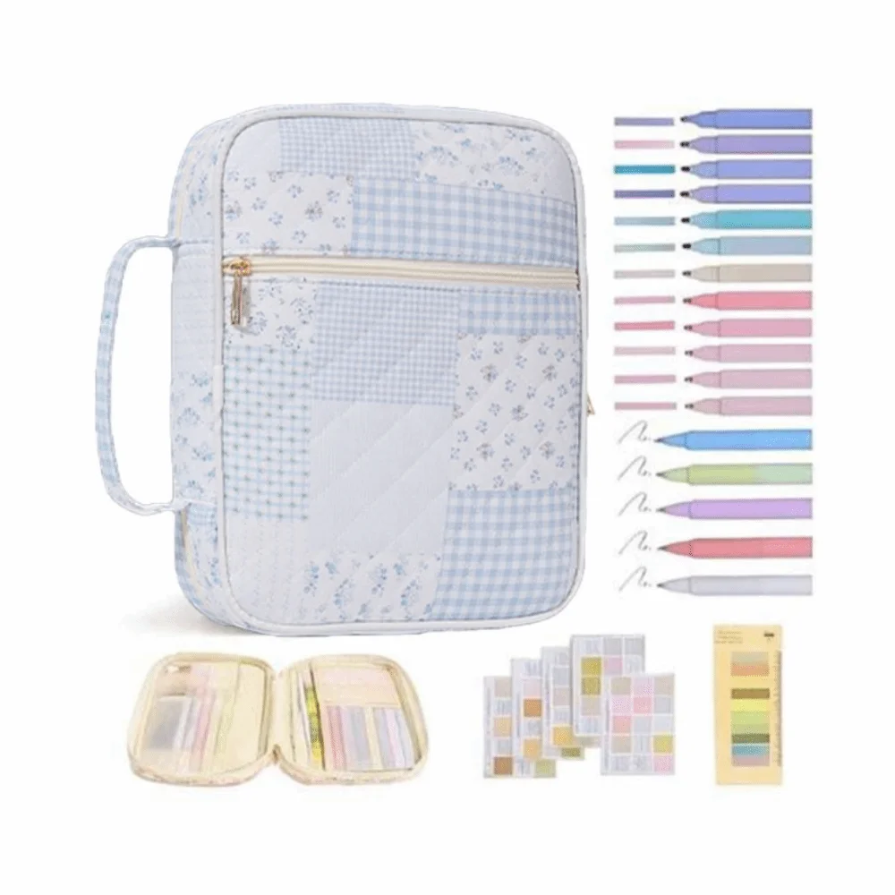 

Новый чехол для Библии с цветочным дизайном, карманом на молнии и ручкой, сумка для Библии, набор для ведения богослужебных записей, молитвенный набор