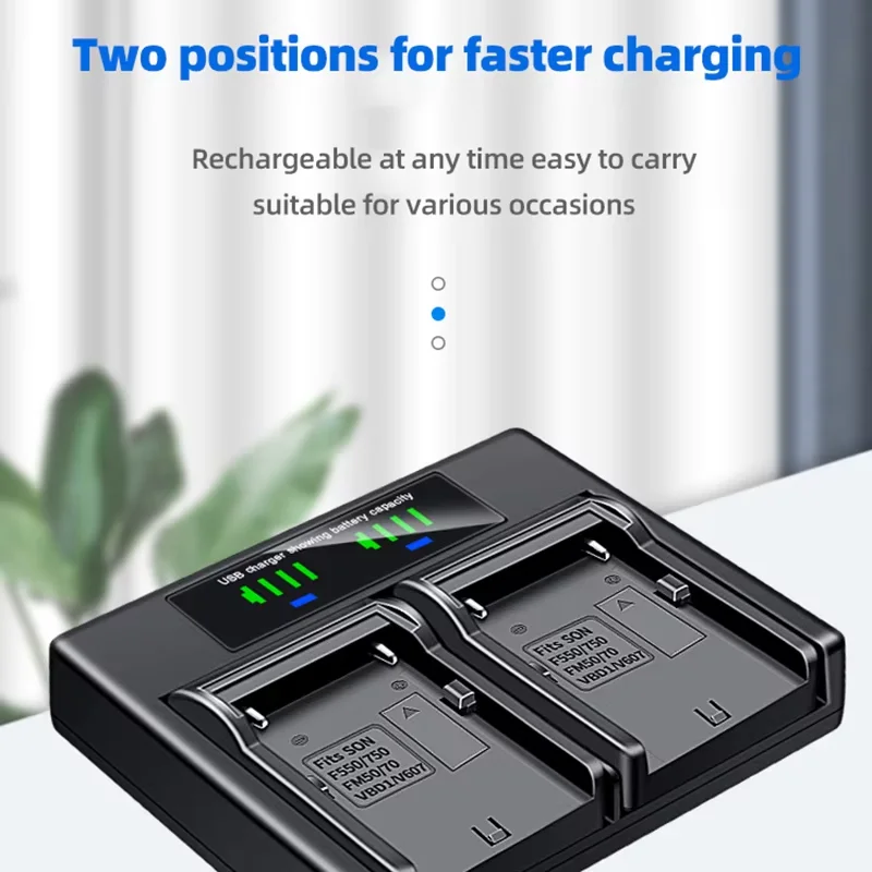 For Sony NP-F970 NP-F960 F970 F960 Dual Battery Charger Camera Battery Type-c+USB Dual Charger