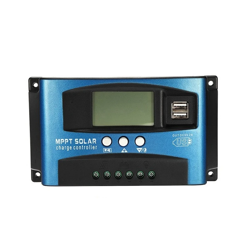 MPPT Solar Controller Dual USB LCD Display 12V 24V Auto Solar Cell Panel Charger Regulator With Load