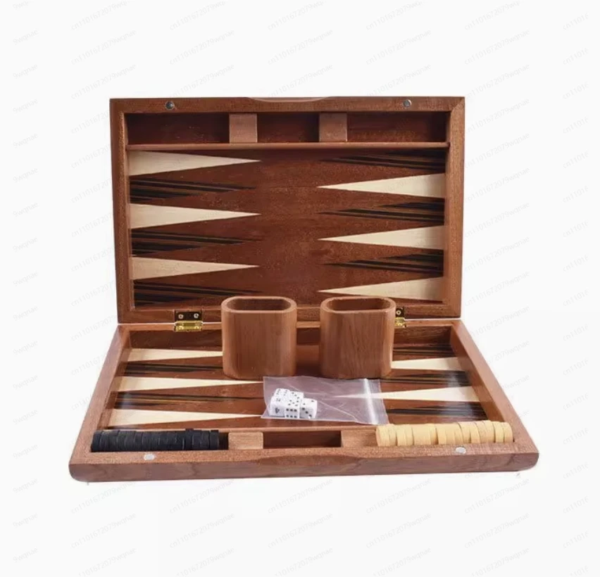 

13 Inch Backgammon Game Set – Wooden Baccarat Board Game for Tabletop Entertainment & Family Fun