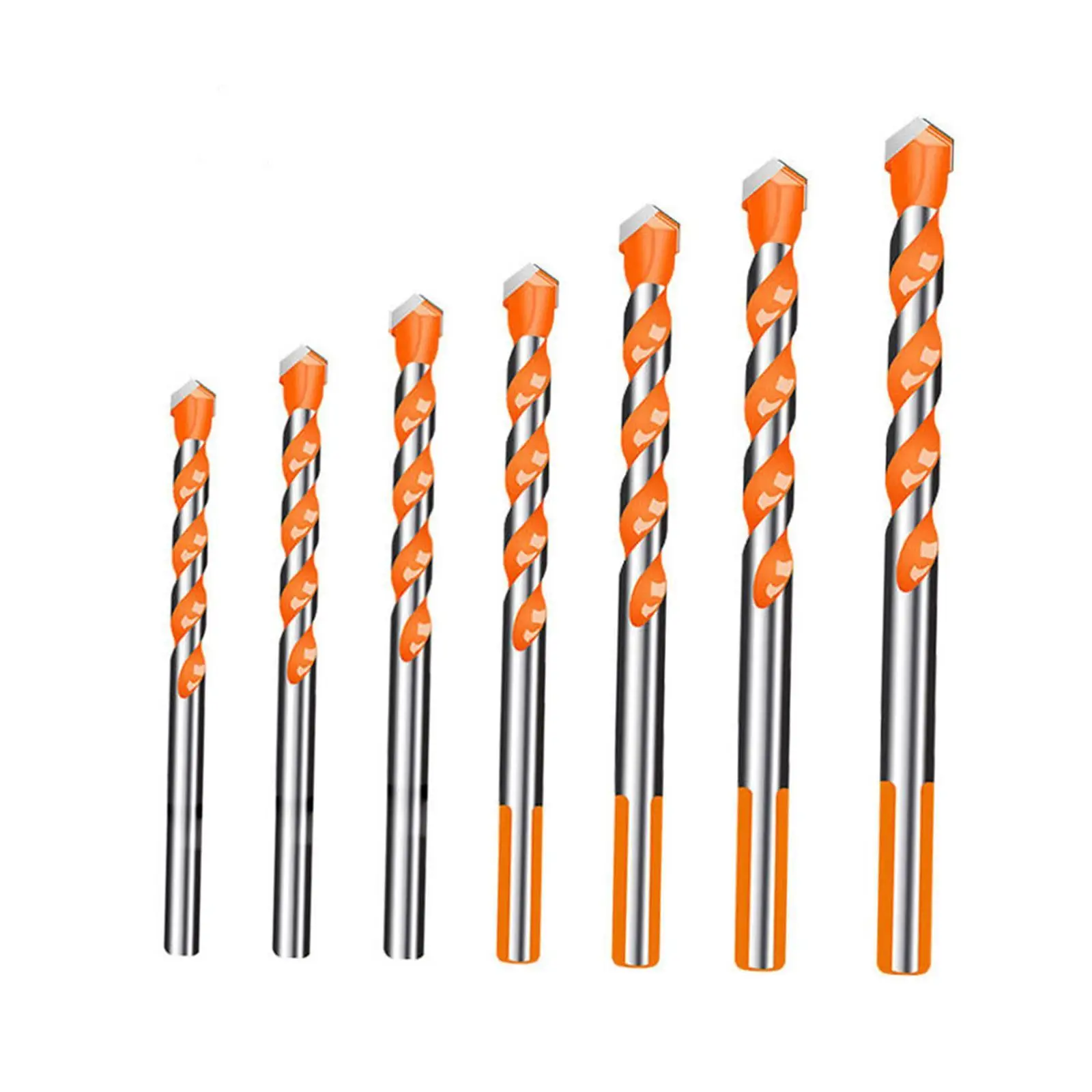 7x Drill Bits Multifunctional Concrete Drill Bit Kit for Tile Brick Concrete