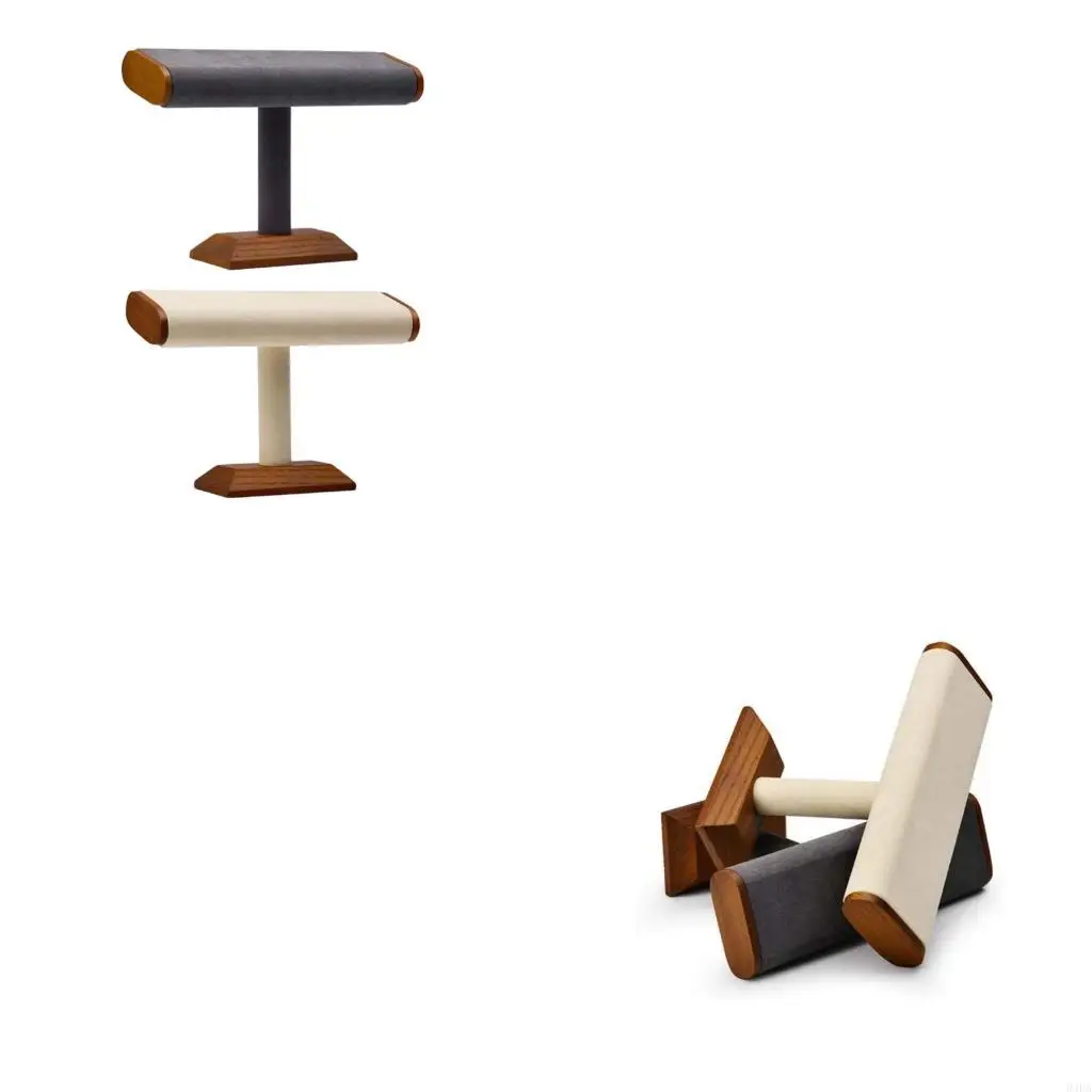 

94pa Деревянные ювелирные украшения с подставкой для локтевых поверхностей из искусственных замшевых поверхностей.