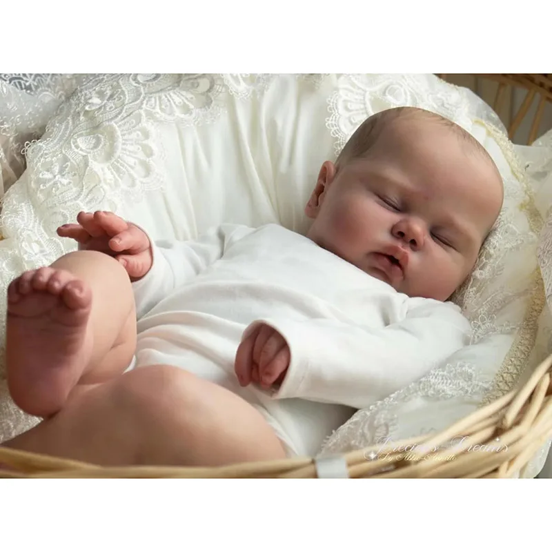 24-calowa już wykończona Reborn Pickle Realistyczna Reborn Toddler Baby Doll Miękkie śpiące dziecko 3D Malowana skóra z widocznymi żyłami