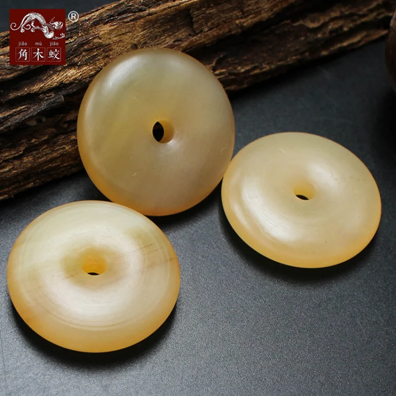 

Кулон-подвеска из драконьего рога Hornwood, в форме хлебного кольца, буддийская бусина-ожерелье