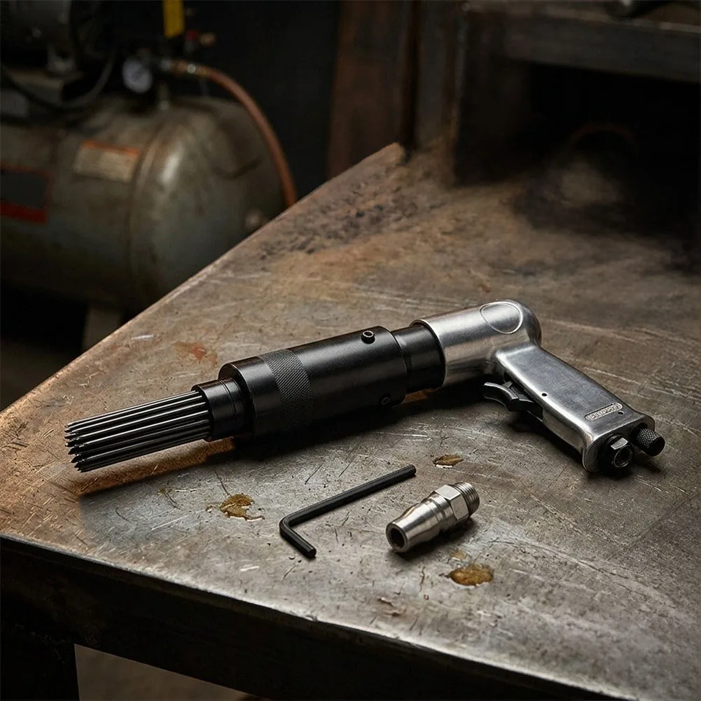 for Air Hammer Tool Air Needle Scaler As Show 19 Hardened Manganese Steel Needles 3mm Needle Diameter 225mm Compact Body