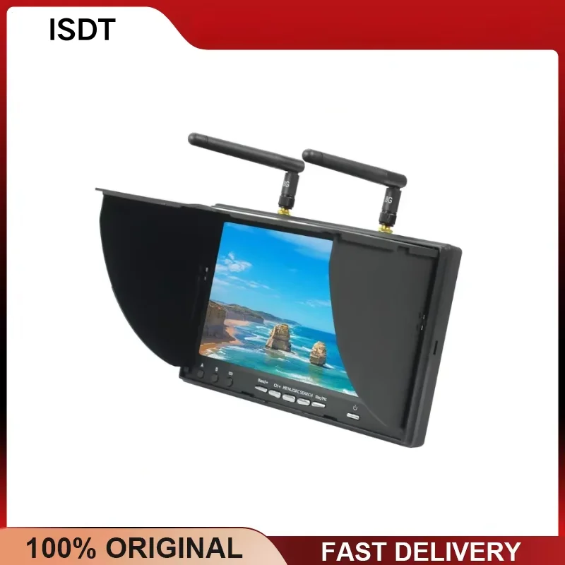 5.8G FPV Monitor LS5802D 7 Inch LCD DVR Built-in Dual Receiver Battery 800x480 HD Screen Auto Search for RC Drone Quadcopter