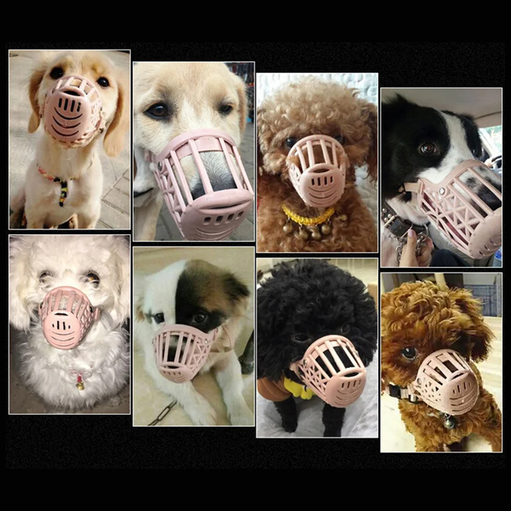 Pet Dog Puppy Plastic Basket Type Adjustable Training Muzzle Anti-biting Dog Muzzle for Biting and Barking Control Size XS