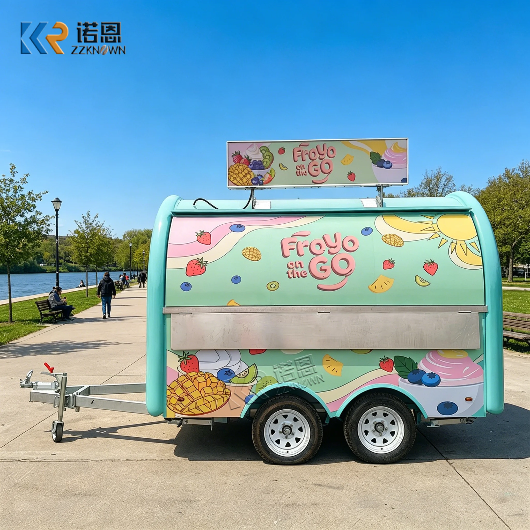 

Mobile Pizza Trailer Coffee Burger Food Trailer Street Snack Catering Kitchen Fast Food Truck With Stainless Steel Equipment
