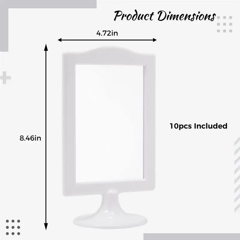 Imagem -06 - Frente e Verso em pé Picture Frame Pedestal Frames Photo Frames com Inserções Base Display Estável para Casamento Diário Nupcial 10 Pcs