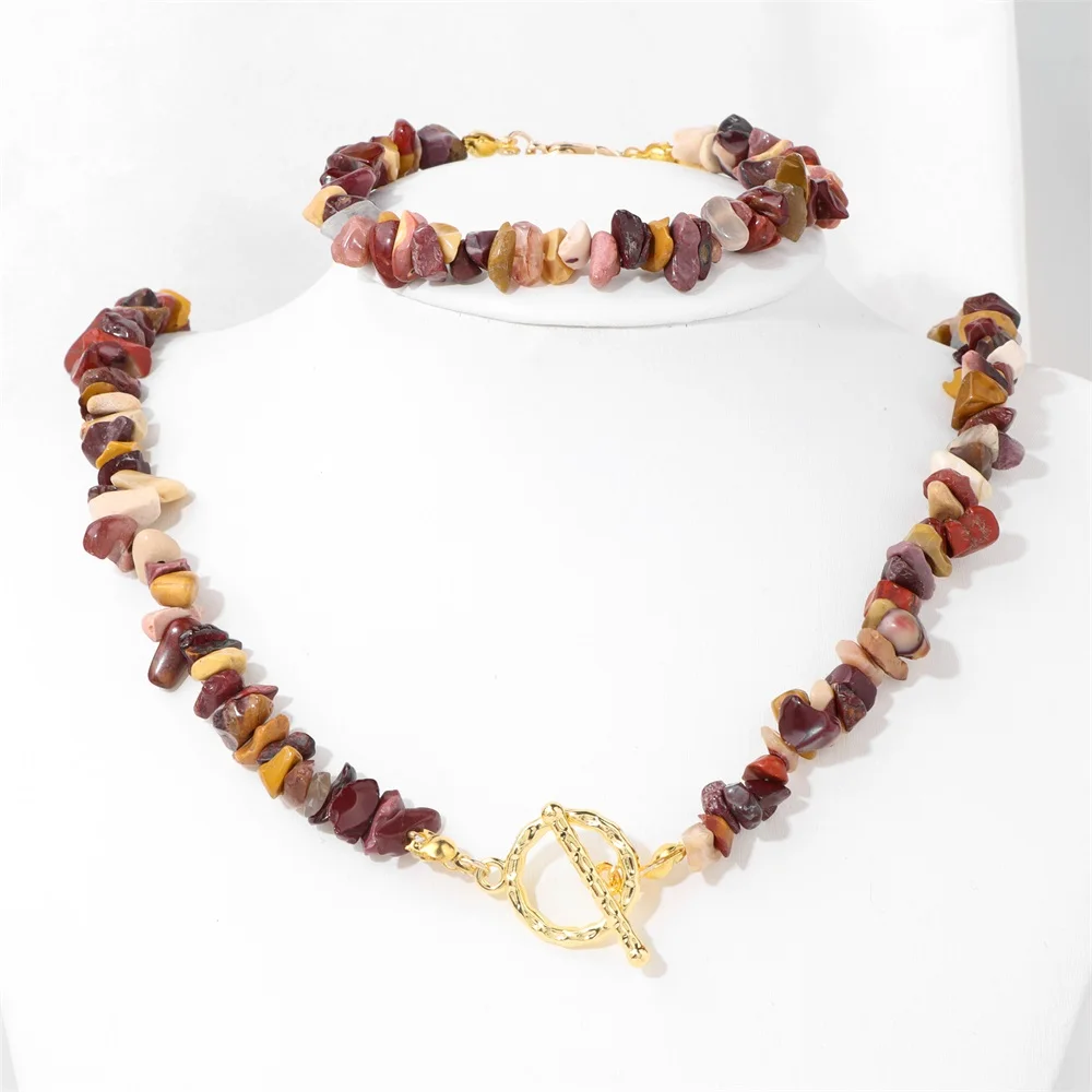 Fashion Green Aventurine Gravel Necklace Irregular Healing Crystal Amethysts Bracelets For Women Men OT Buckle Chain Jewelry