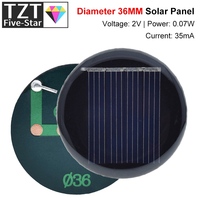TZT 1/5pcs 2V 35mA 0.07W D36MM Polycrystalline Solar Panel Power Charge DIY Module Portable Solar Cell Battery Charger For Light